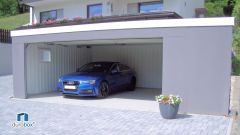 DUROBOX® Ultima Doppelgarage mit seitlichem Abstellraum 