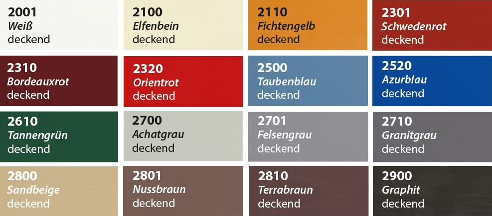 Farbtöne deckende Holzfarbe für Carports Farben Haus & Garten Farbe SAICOS